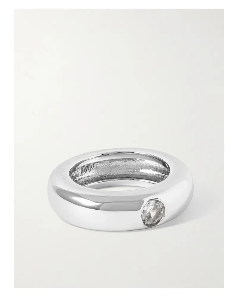Martha Calvo Rhodinierter Ring Mit Kristall - Silber Silber