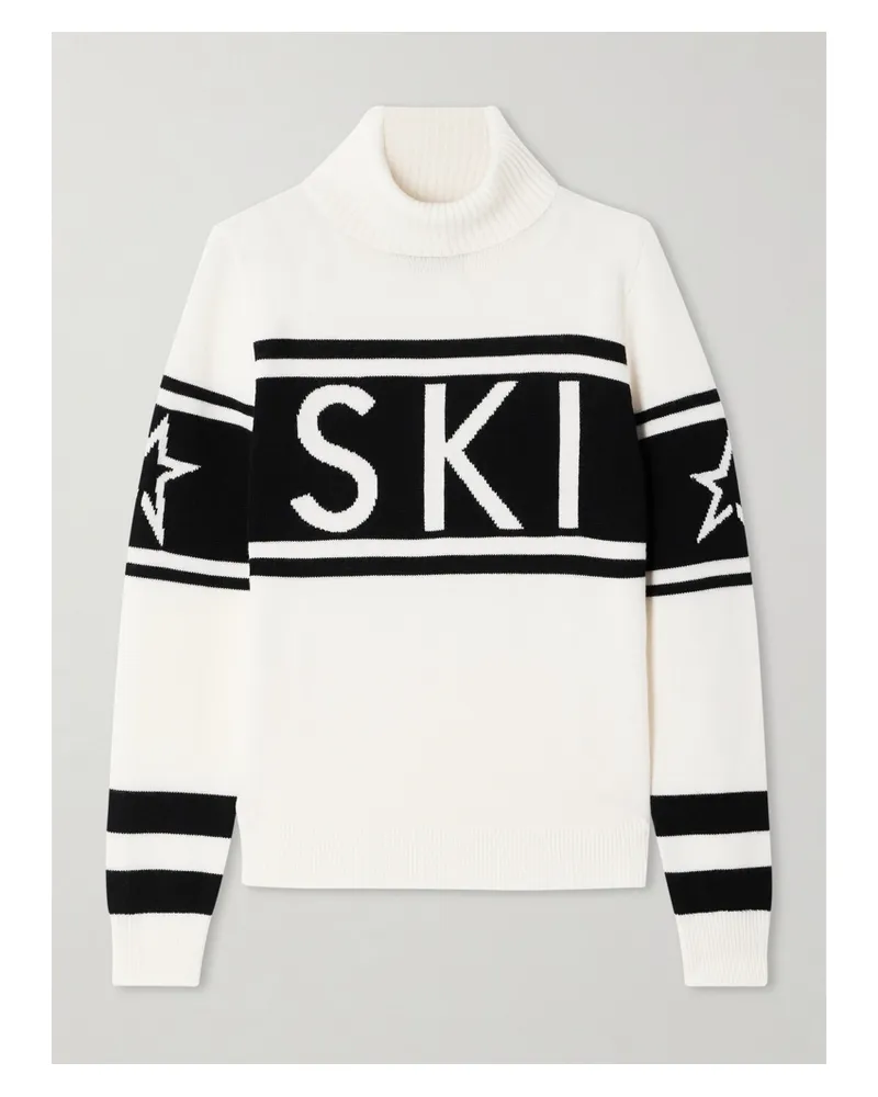 Perfect Moment Schild Rollkragenpullover Aus Merinowolle Mit Intarsienmotiven - Weiß Weiß