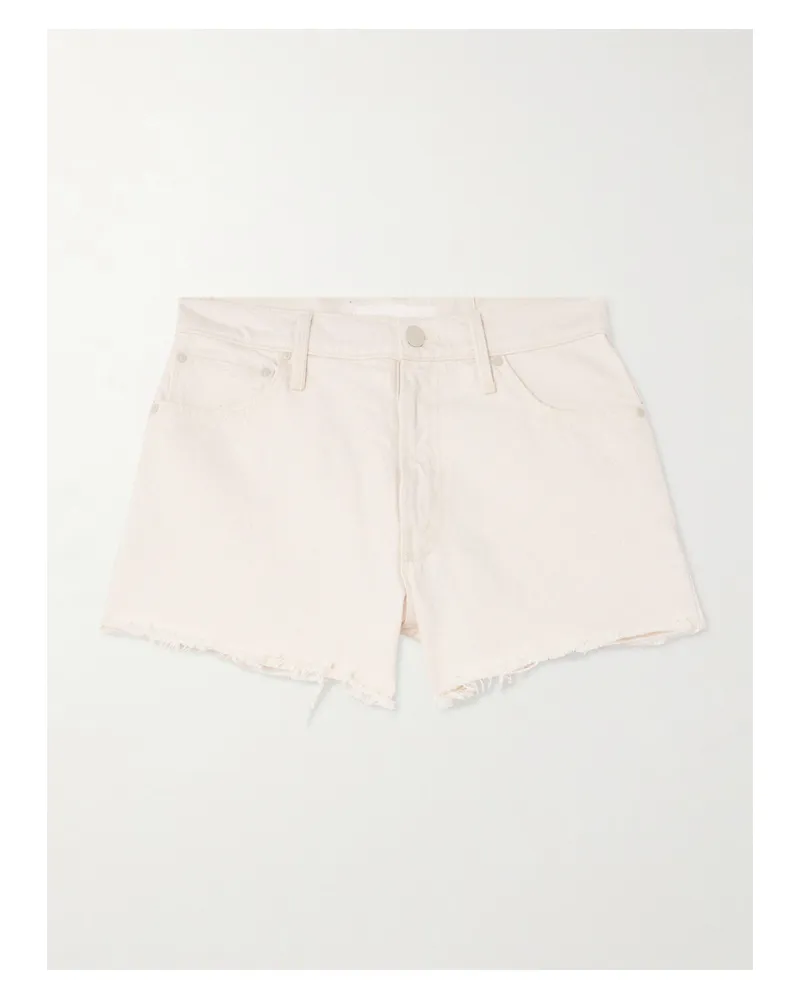 Mother The Dodger Frayed Denim Shorts - Neutrals Neutrals