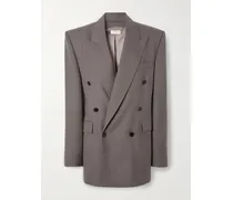 Double-breasted Wool Blazer - Gray