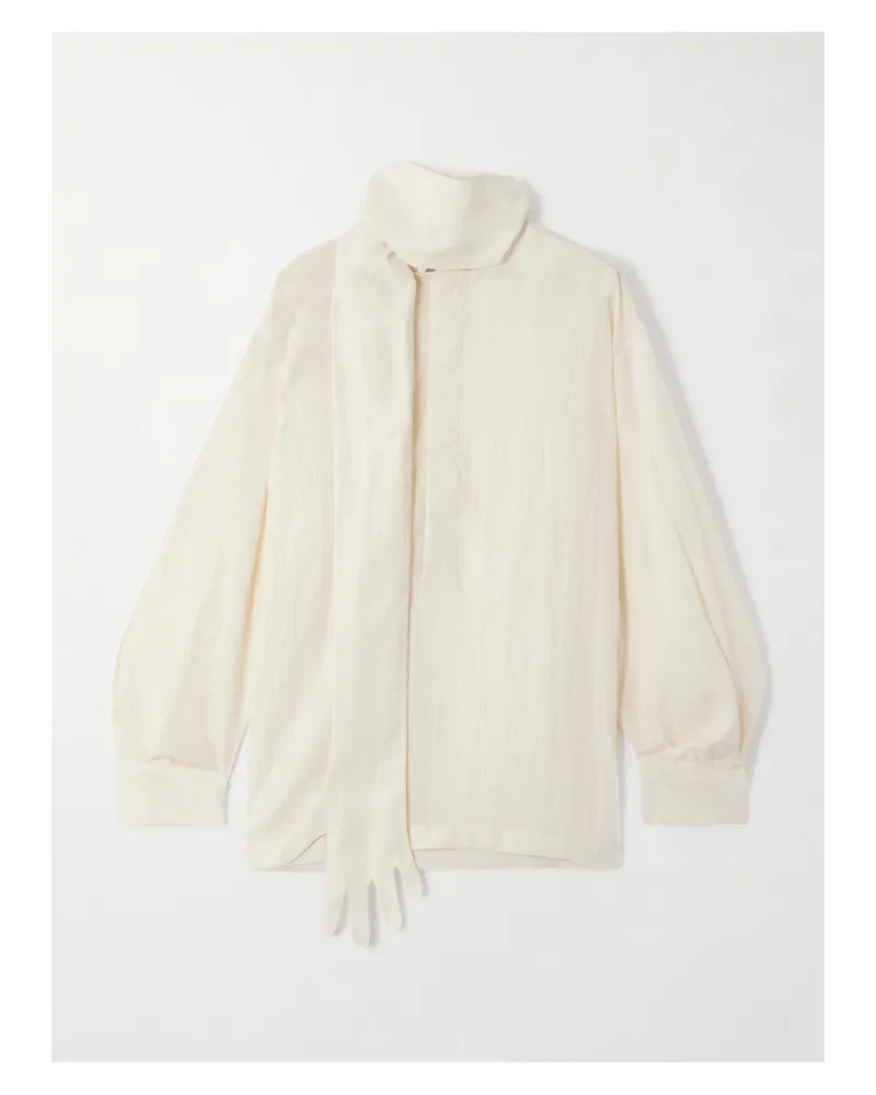 Jean Paul Gaultier The Glove Bluse Aus Popeline Aus Einer Lyocell-mischung Mit Schaldetail - Ecru Ecru