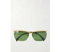 Square-frame Gold-tone Sunglasses