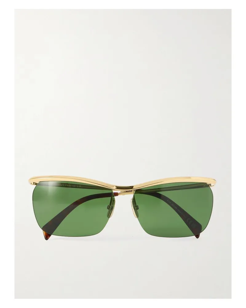 Celine Goldfarbene Sonnenbrille Mit Eckigem Rahmen Gold