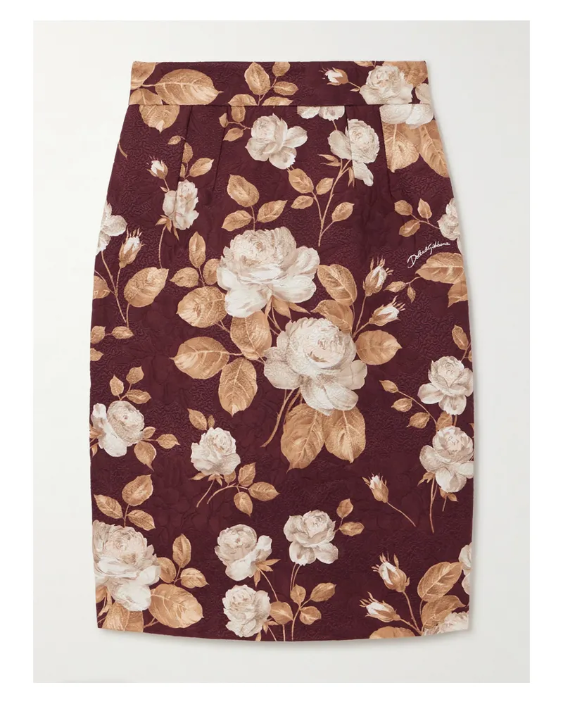 Dolce & Gabbana Rock Aus Jacquard Aus Einer Baumwollmischung Mit Blumenmuster - Braun Braun