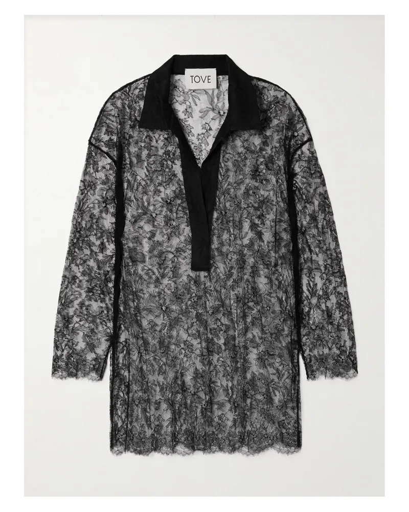 TOVE Lucie Hemd Aus Spitze - Schwarz Schwarz