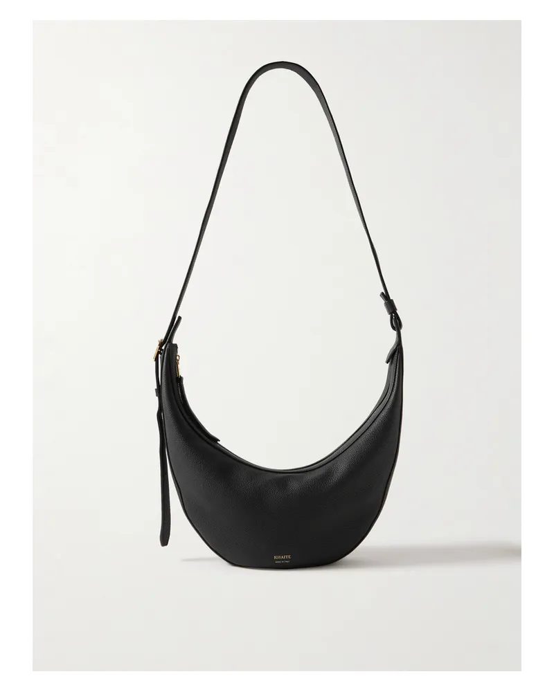 KHAITE Augustina Small Textured-leather Shoulder Bag - Black Black