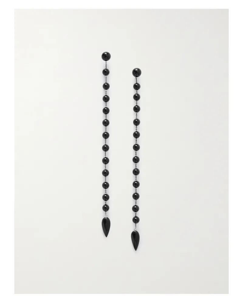 Sophie Buhai Phoenician Silver And Onyx Earrings - Black Black