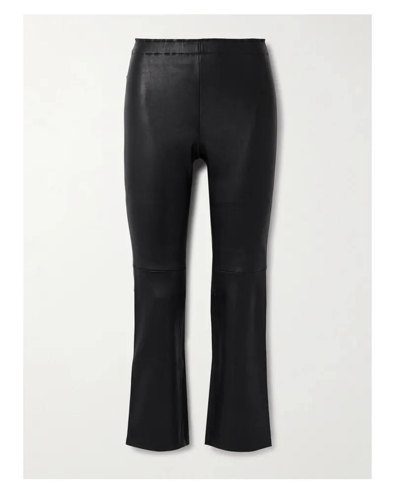 Stouls Jp Twenty Cropped Leather Flared Leggings - Black Black