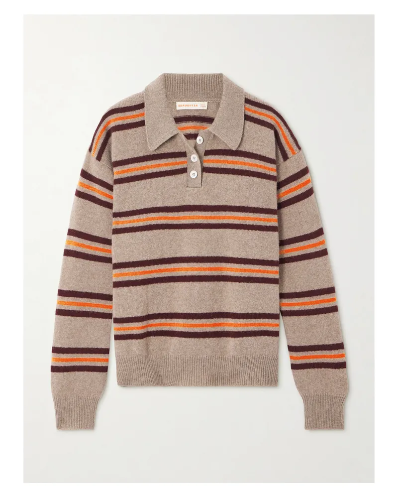 &Daughter Edith Striped Wool Polo Sweater - Multi Multi