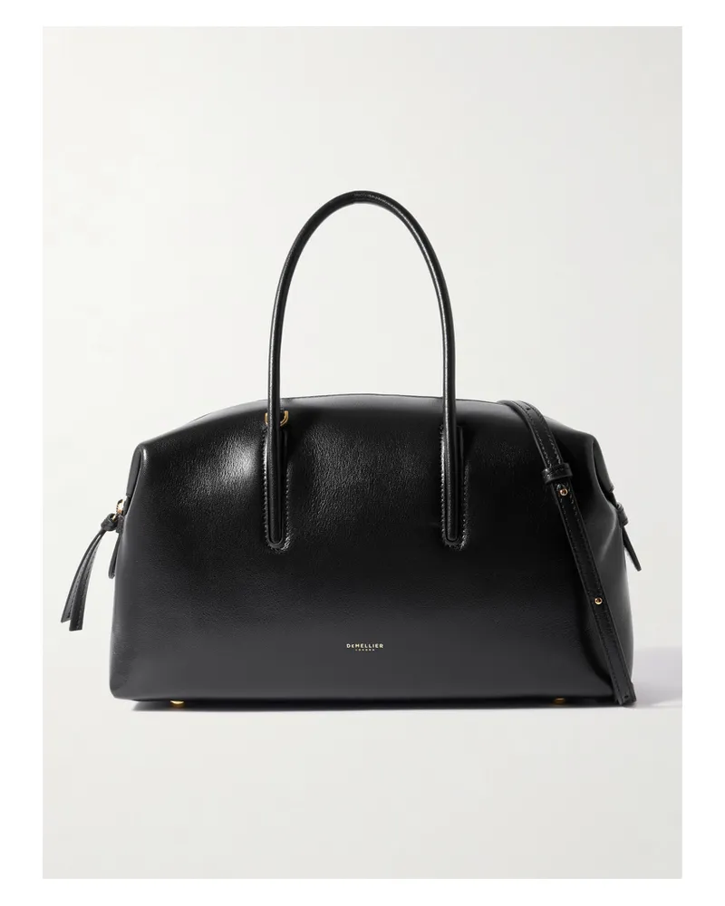 DeMELLIER The Midi Stockholm Medium Textured-leather Tote Bag - Black Black