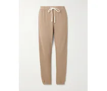 Cotton Slim-fit Track Pants - Brown