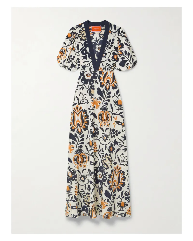 La DoubleJ Marlene Maxikleid Aus Bedrucktem Seiden-crêpe - Mehrfarbig Mehrfarbig