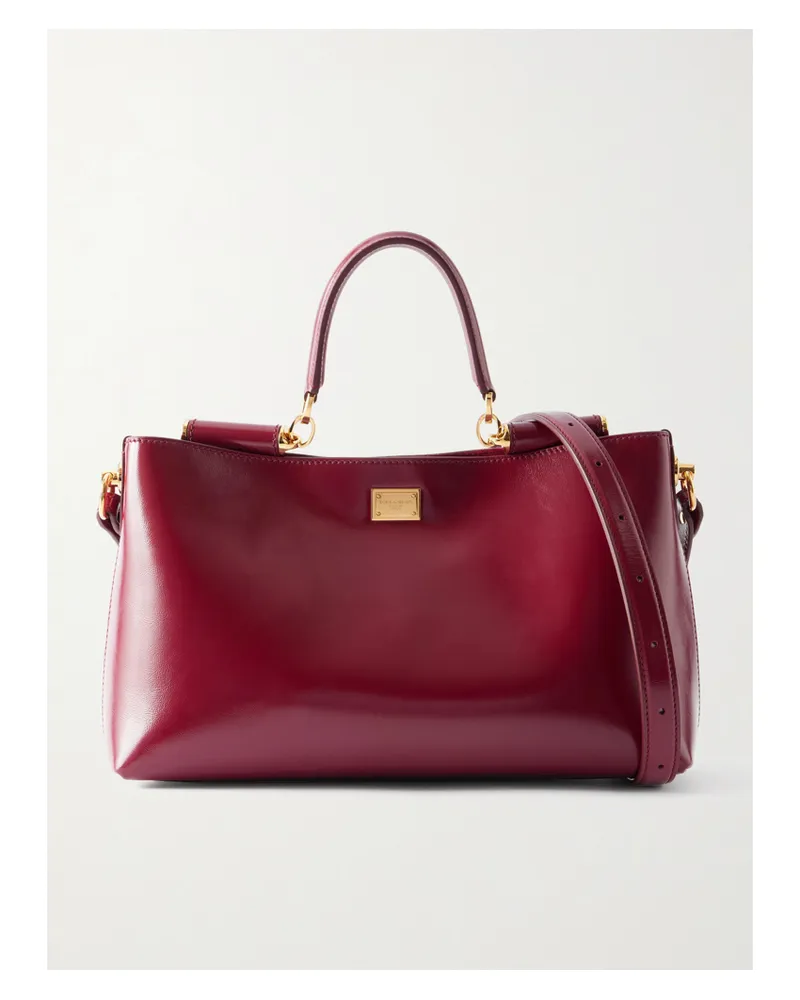 Dolce & Gabbana My Sicily Schultertasche Aus Glanzleder - Rot Rot