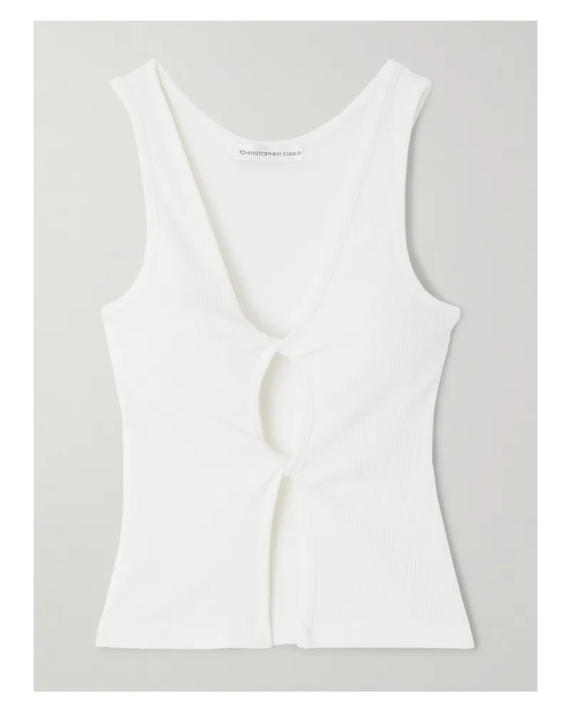 Christopher Esber Tanktop Aus Rippstrick Mit Twist-details Und Cut-out - Weiß Weiß