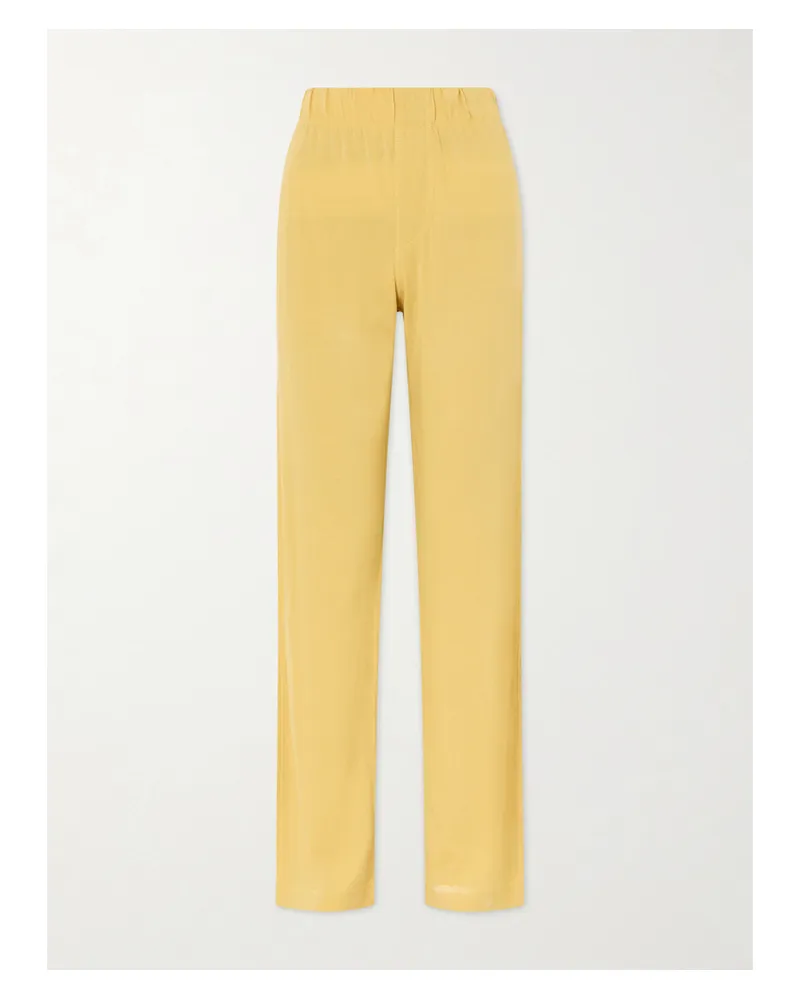 ÉTERNE Lounge Cotton And Modal-blend Jersey Straight-leg Pants - Yellow Yellow