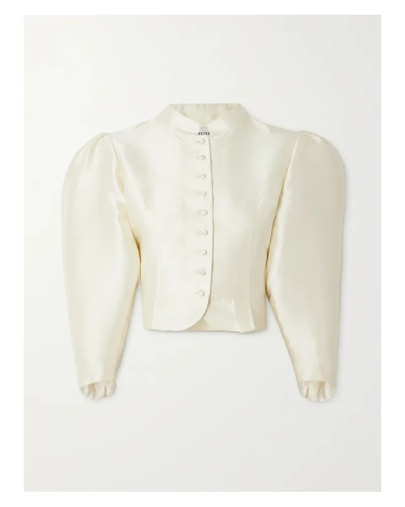 DESTREE Amoako Cropped Faille Jacket - White White