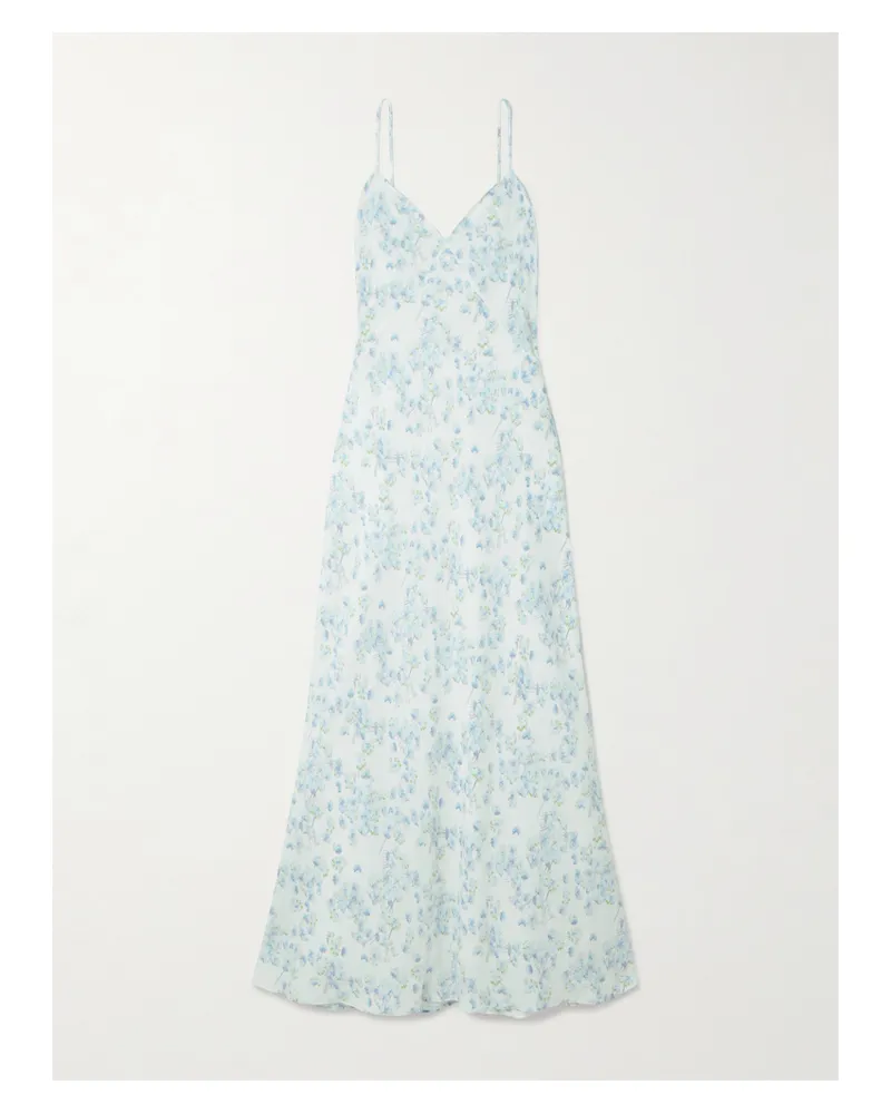 Theory Midikleid Aus Satin Mit Blumenprint - Weiß Weiß