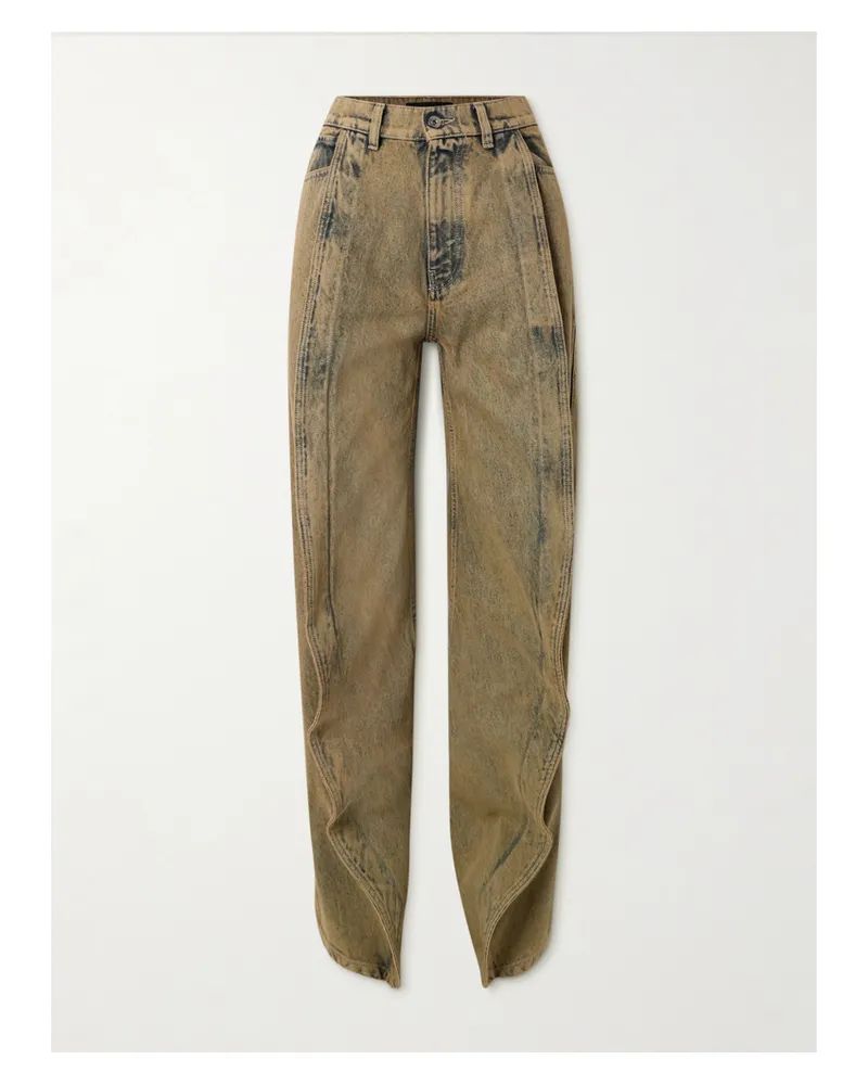 Y/PROJECT Evergreen Hoch Sitzende, Mehrlagige Jeans Mit Weitem Bein Aus Bio-denim - Neutral Neutral