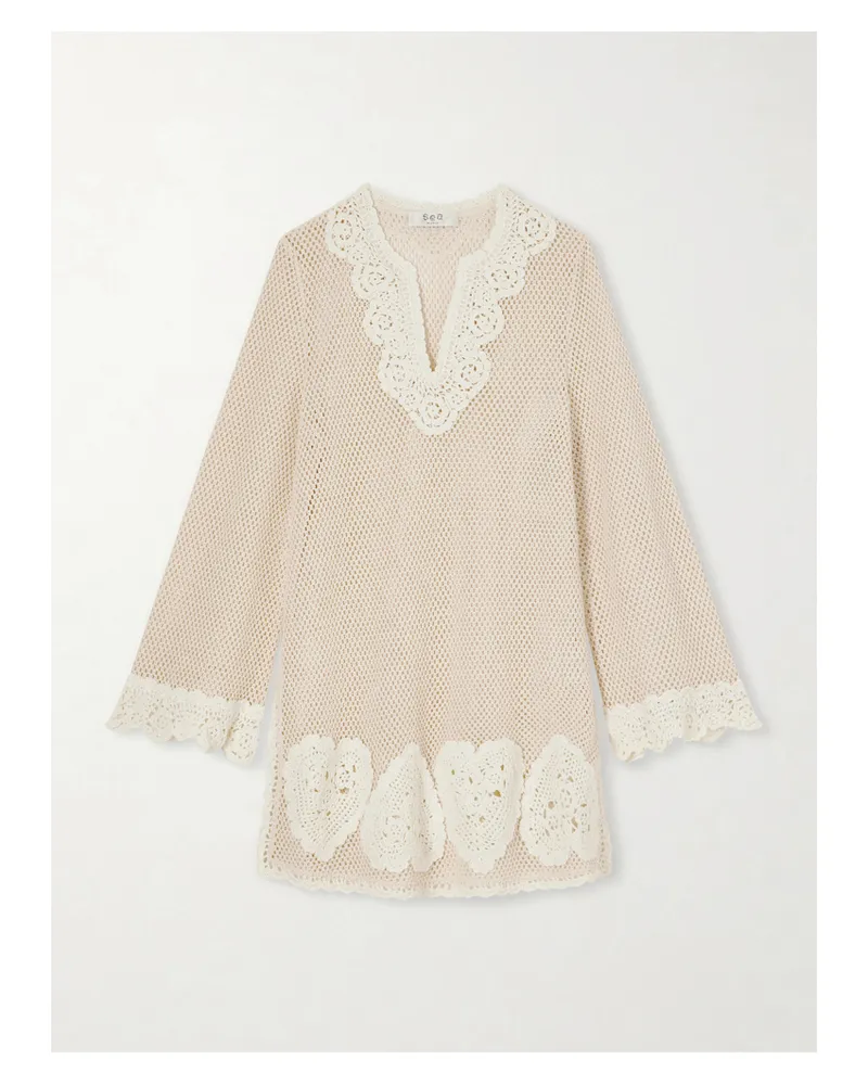 Sea Madelyn Crocheted Cotton Coverup - Cream Cream