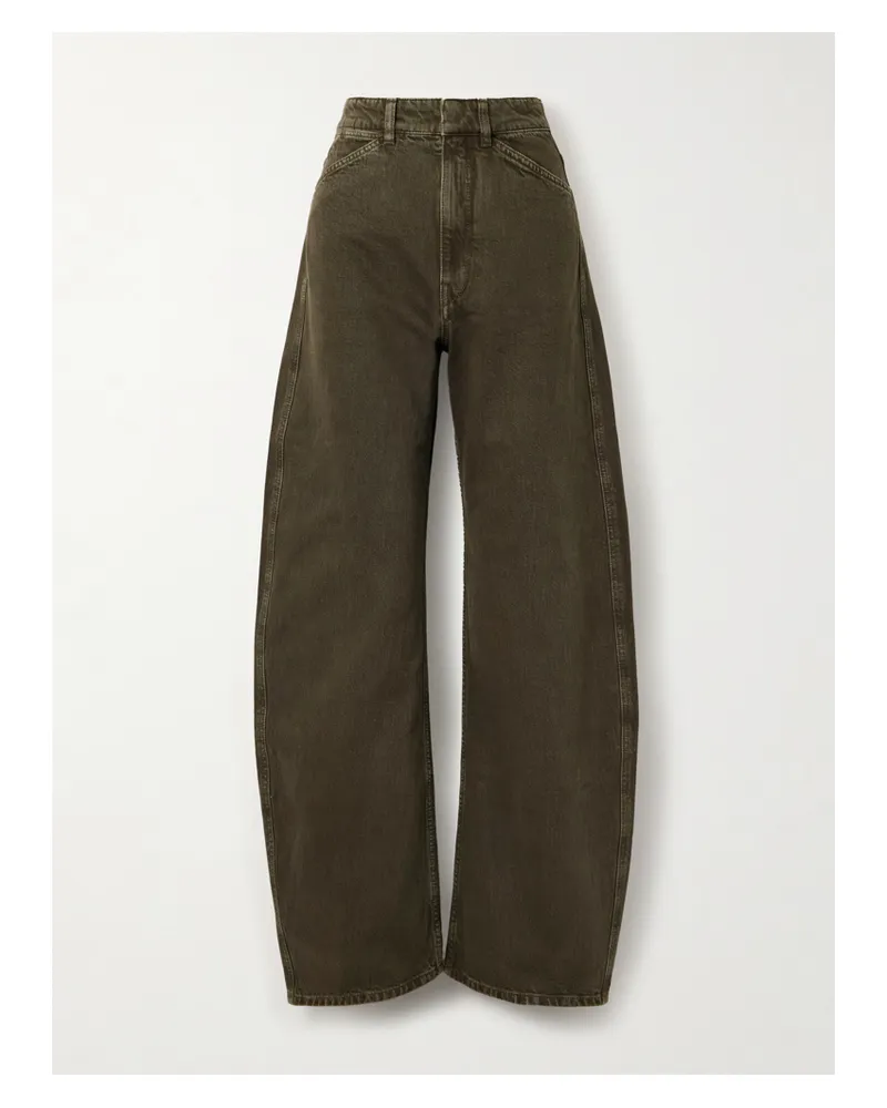 Christophe Lemaire Hoch Sitzende Barrel-jeans Aus Bio-denim - Grün Grün