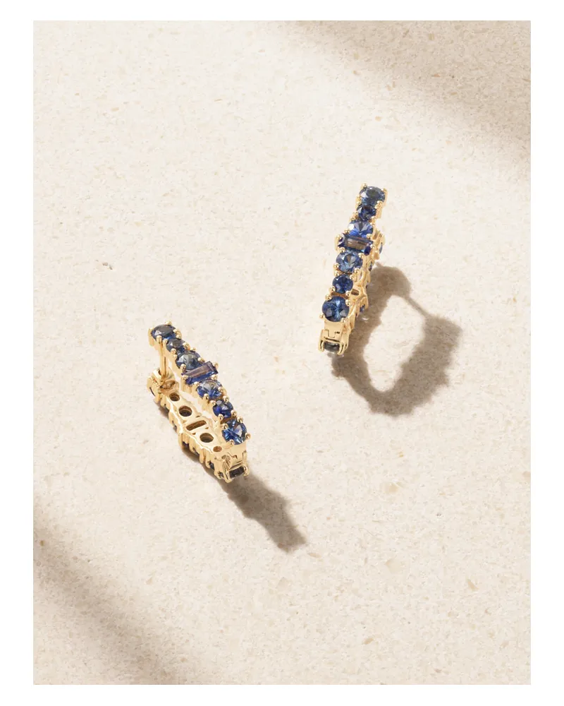 Ileana Makri Rivulet Ohrringe Aus 18 Karat Gold Mit Saphiren Gold