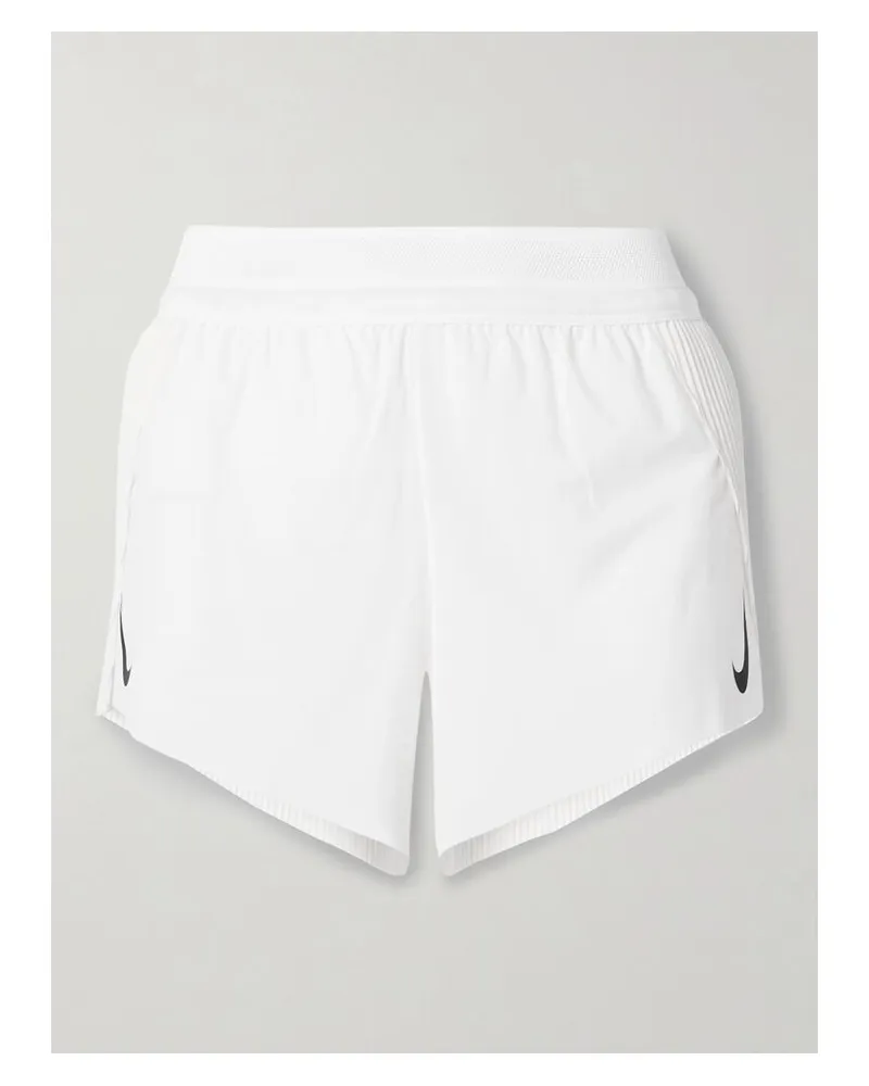 Nike Aeroswift Shorts Aus Dri-fit Adv-material Mit Print Und Plissee - Weiß Weiß