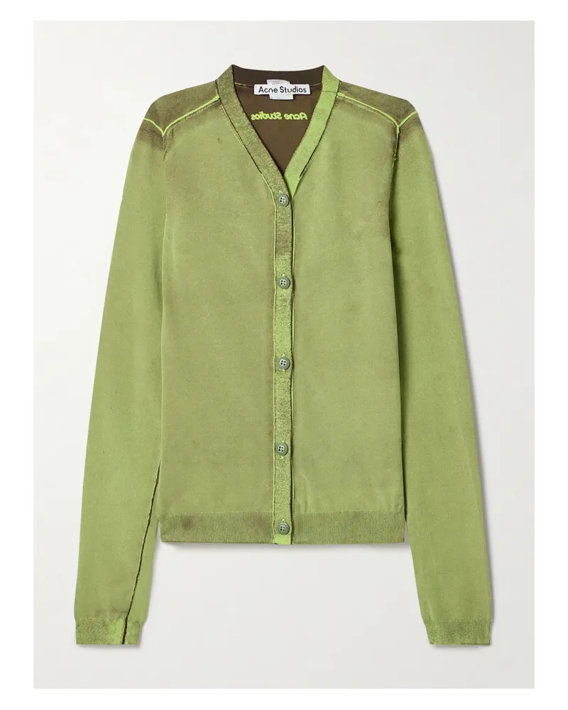 Acne Studios Cardigan Aus Stretch-jersey Mit Farbverlauf - Grün Grün