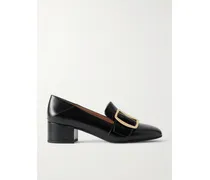 Boucle Pumps Aus Leder Mit Einklappbarer Fersenpartie - Schwarz