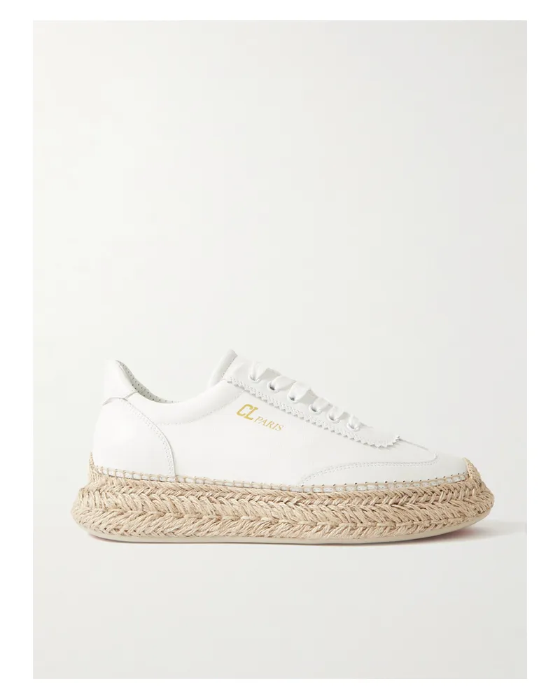 Christian Louboutin Espasneak Espadrille-sneakers Aus Leder Mit Plateausohle - Weiß Weiß