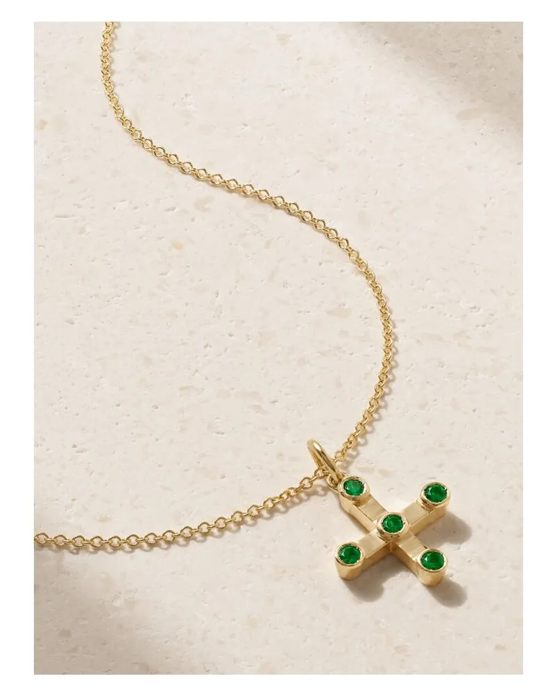 Ileana Makri Stepping Stone Kette Aus 18 Karat Gold Mit Smaragden Gold