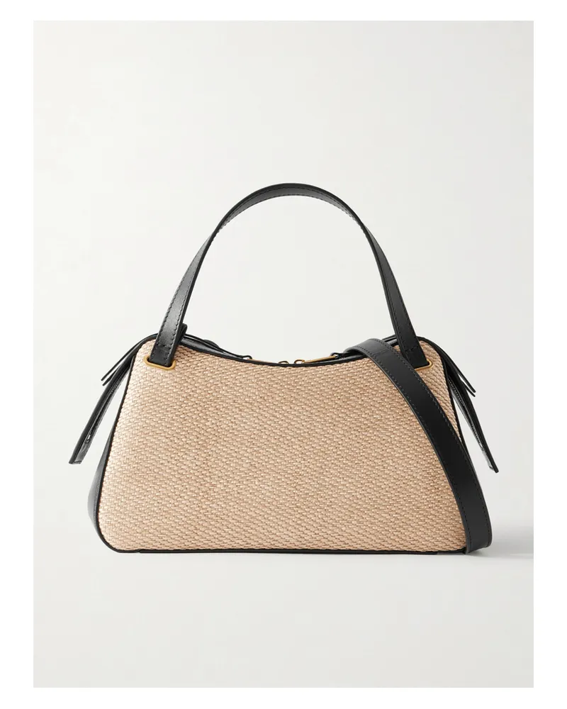 Jil Sander Dune Leather And Raffia Shoulder Bag - Neutrals Neutrals