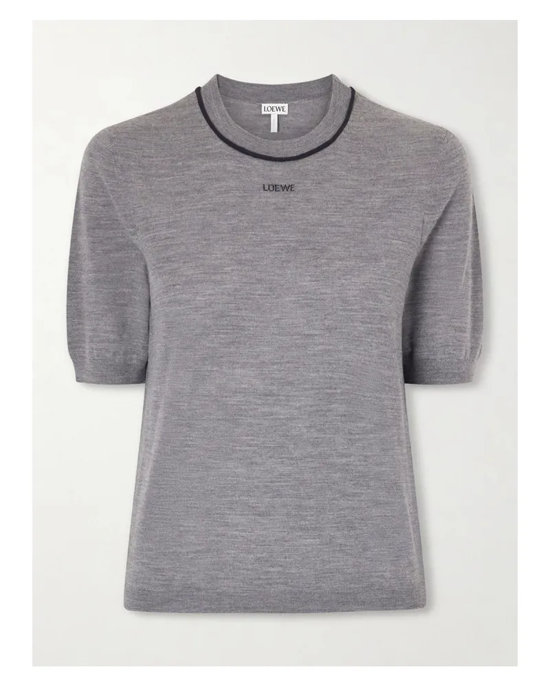 Loewe Piped Wool T-shirt - Gray Gray