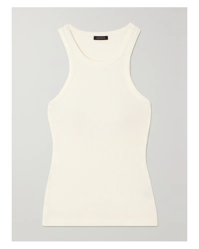 Goldsign  Laurel Tanktop Aus Geripptem Stretch-jersey - Elfenbein Elfenbein