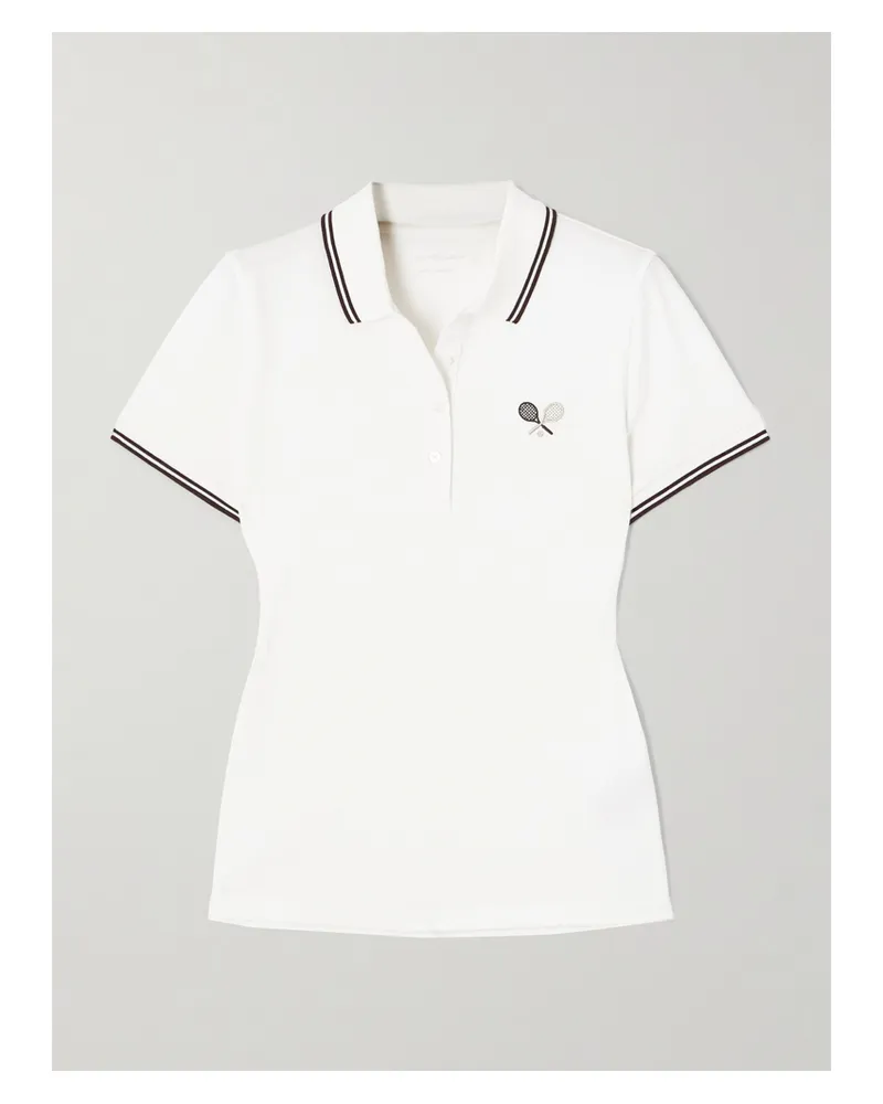 Tory Sport Polohemd Aus Piqué Aus Einer Baumwollmischung Mit Logostickerei - Weiß Weiß