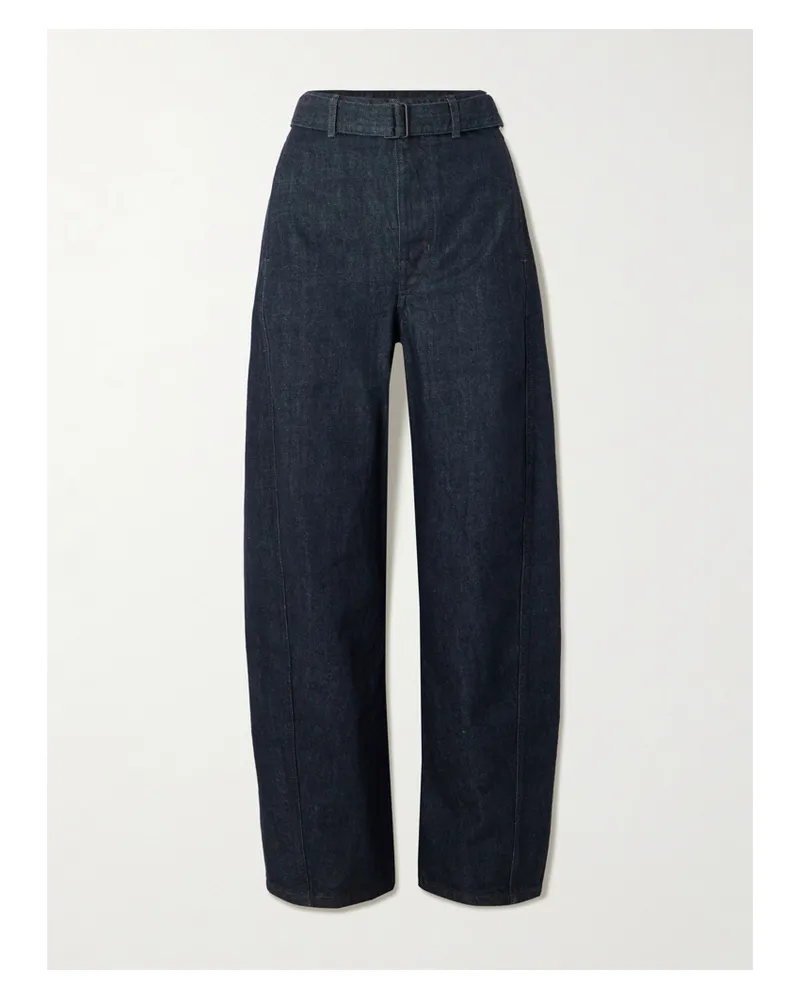 Christophe Lemaire Twisted Halbhohe Barrel-jeans Mit Gürtel - Blau Blau
