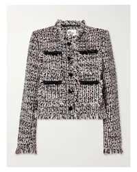 Self-Portrait Jacke aus Bouclé-tweed mit Verzierungen Schwarz