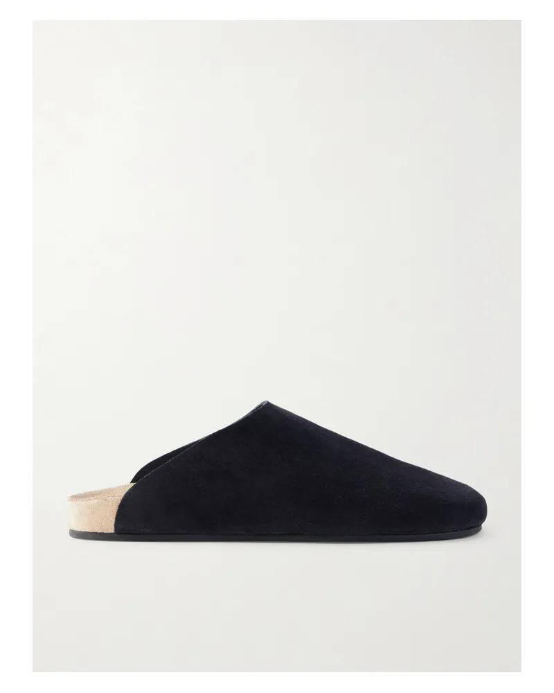 The Row Hudson Slippers Aus Veloursleder - Schwarz Schwarz