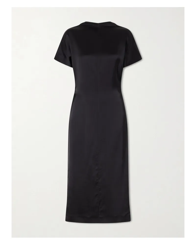 TOVE Satin Midi Dress - Black Black