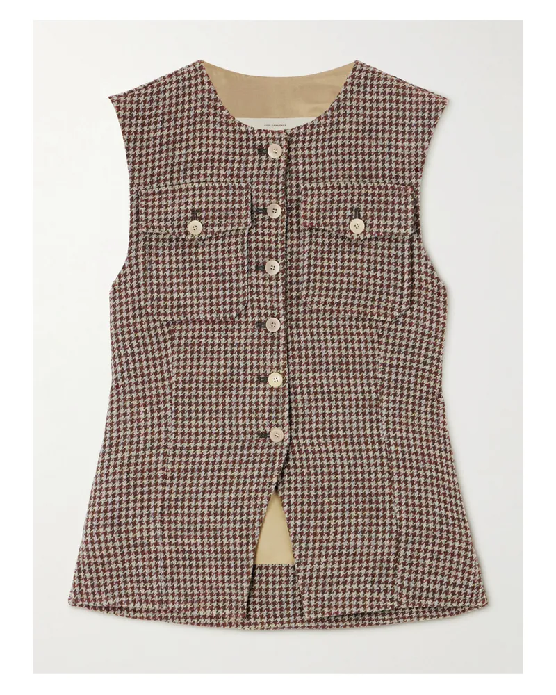 Giuliva Heritage Collection Lucia Weste Aus Woll-tweed Mit Hahnentrittmuster - Braun Braun