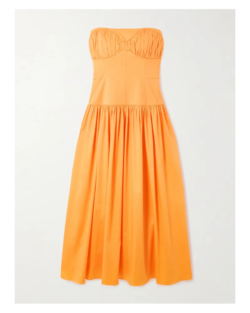 TOVE Lauryn Midikleid Aus Biobaumwollpopeline - Orange Orange