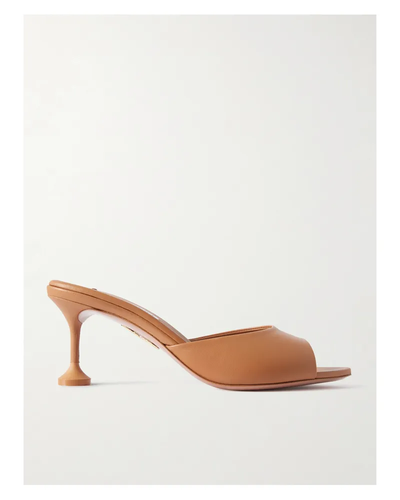Aquazzura Bisous 65 Mules Aus Leder - Braun Braun