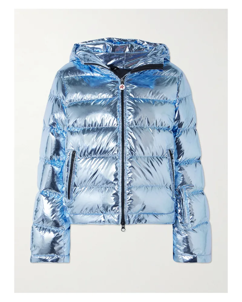 Perfect Moment Polar Flare Gesteppte Skijacke Mit Daunenfüllung In Metallic-optik - Blau Blau