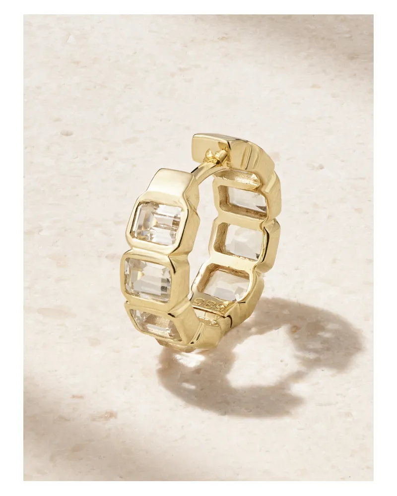 42 Suns Einzelne Creole Aus 14 Karat Gold Mit Topasen - Weiß Weiß