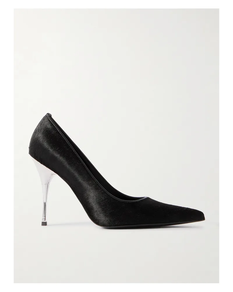 Magda Butrym Pumps Aus Leder In Ponyhaaroptik - Schwarz Schwarz