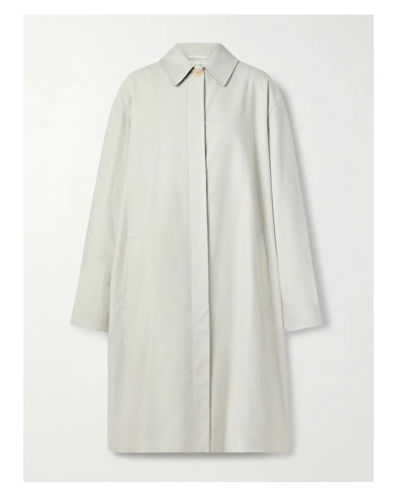 The Row Pluma Brushed Cotton And Cashmere-blend Trench Coat - Gray Gray