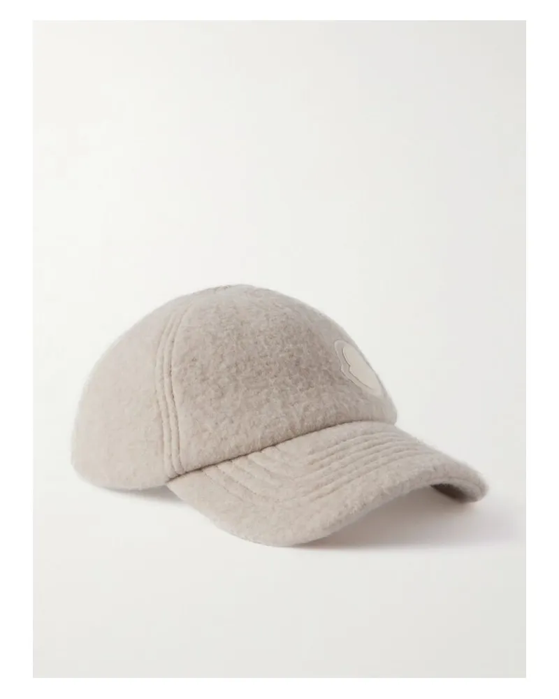 Moncler Baseballkappe Aus Flanell Mit Lederapplikation - Neutral Neutral