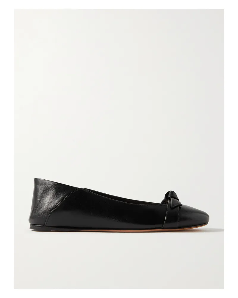 Alexandre Birman Clarita Ballerinas Aus Leder Mit Schleife Und Einklappbarer Fersenpartie - Schwarz Schwarz
