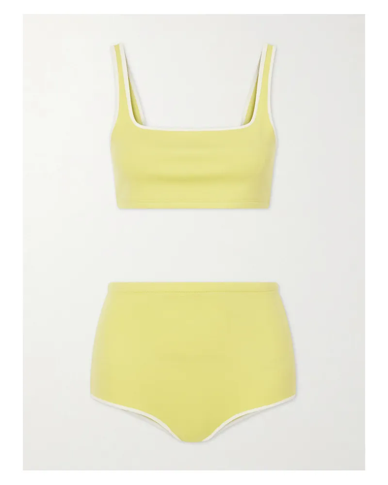AURALEE Wool-blend Jersey Bikini - Yellow Yellow