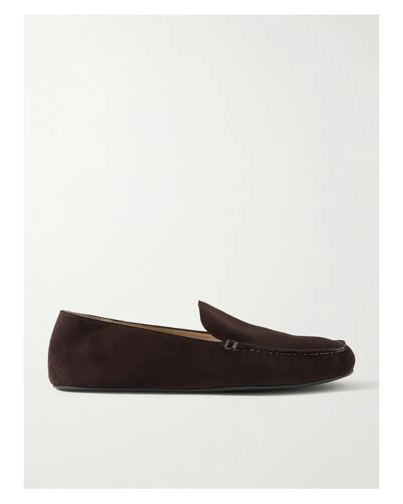 The Row Leo Loafers Aus Veloursleder - Braun Braun