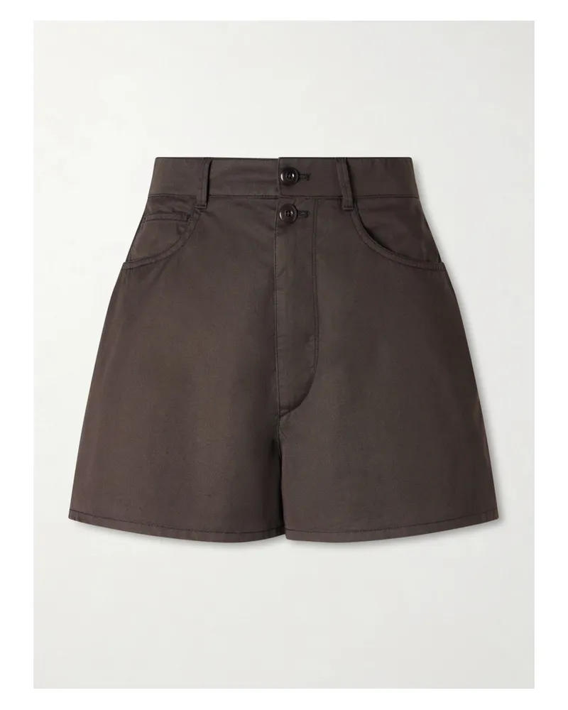 Christophe Lemaire Cotton-twill Shorts - Brown Brown